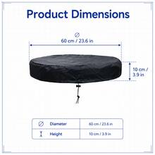 Housse de tambour industrielle - Tissu Oxford 300D lourd, le bas présente un design à cordon de serrage (noir), convient aux petits barils bleus, barils de 55 gallons, barils de stockage, barils ronds, barils en plastique ronds. Extérieur, cour (seulement la housse de protection) - Voir 2