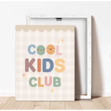 1件裝 帆布裝飾畫 兒童房牆面裝飾 波希米亞風「Cool Kids Club」裝框畫與「Play Every Day」兒童藝術畫 中性風格 即可掛裝 適合幼兒臥室、遊戲室、托兒所、嬰兒洗禮禮物、兒童禮物、趣味友誼主題 現代俏皮兒童房裝飾 - 彩色 - 查看 5
