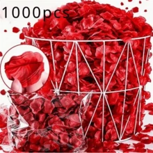 1000/100 Pcs Romantic Red Rose Petals - Decorative Swags For Wedding And Valentine's Day - Artificial Flowers For Party, Event, And Home Decoration - Multicolor - View 8