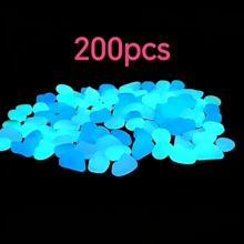 200顆發光藍色鵝卵石，螢光裝飾石，適用於派對、婚禮、水族箱、花盆、DIY與節日裝飾，夜光石 - A - 查看 20