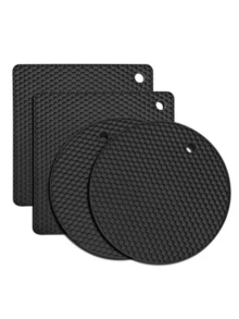 4/2 Square And Round Silicone Insulating Pads, Silicone Heat-Resistant And Non-Slip Pads, Honeycomb-Shaped Silicone Kitchen And Dining Table Pads, Multifunctional Insulating Pads, Cup Pads, Spoon Racks, Suitable For Cooking And Dining - View 8