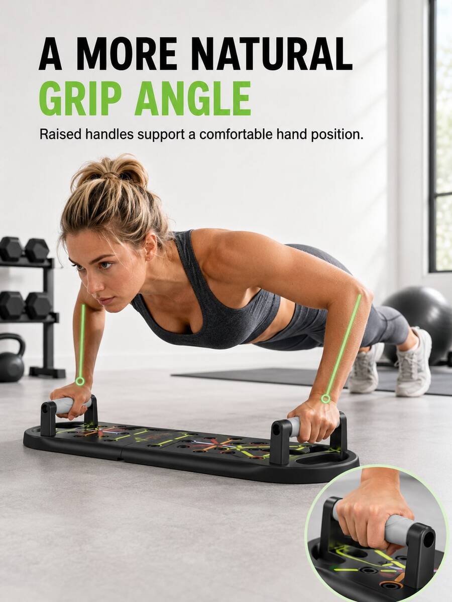 Portable Foldable Push-Up Board/Fitness Equipment/Training Board, Fat Burning Strength Training Device, Suitable For Fitness Enthusiasts, Upper Body Strength Training, Applicable For Gym And Home Use - Multicolor - View 1