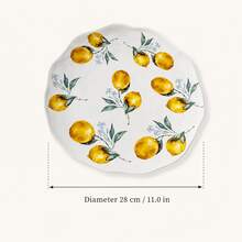 WGROOM 1 buah/4 buah Piring Keramik Lemon, Piring Makan Besar 28cm, Piring Keramik Motif Lemon, Cocok untuk Makanan Penutup, Buah-buahan, Salad, Pasta, Penggunaan di Dapur dan Meja Makan - MultiWarna - View 5