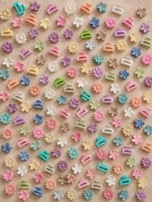 10/20 piezas de pinzas para el cabello mini de colores y estilos aleatorios, sencillas y coloridas para niñas - Multicolor - Ver 3