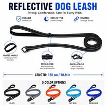 1pc 1.8m Reflective Dog Leash With Dual Padded Handles, 360° Swivel Quick-Lock Clip & D-Ring, Durable Nylon Walking Training Lead For Small, Medium & Large Dogs, 5 Colors - Multicolor - View 3