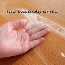 0.25mm Thick Transparent PVC Table Cover Protector, Rectangular Transparent Tablecloth, Waterproof And Oil-Proof, Tabletop Protection, Soft Glass Tablecloth, Suitable For Kitchen, Vanity, Desk, Dining Table. Household Kitchen And Dining Supplies - White - View 12