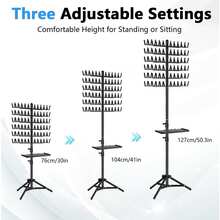 Adjustable Height 144-Slot Hair Braiding Rack With Storage Tray, Hair Extension Separation Rack Set Includes 6 Hair Clips And 3 Combs, Suitable For Salon, Home And Travel, Securely Fix Hair Extensions, Ideal Choice For Braiding, 3 Colors Available (Black, Pink, White), Halloween - View 7