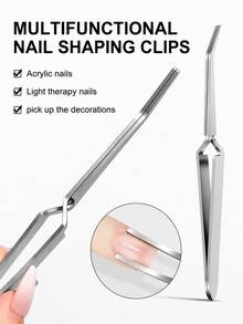 LIMEGIRL Multifunctional Nail Shaping Clamp Tool, Nail Shaping Clamp - Professional Nail Glue Tool - Reusable Nail Shaping Clamp - Nail Tool - Silver - View 1