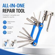 11-In-1 Multi-Function Bicycle Repair Kit, Mountain Bike Wrench, Screwdriver, Chain Hex Spoke, Bicycle Tools, Bicycle Repair Tool Set - Multicolor - View 1