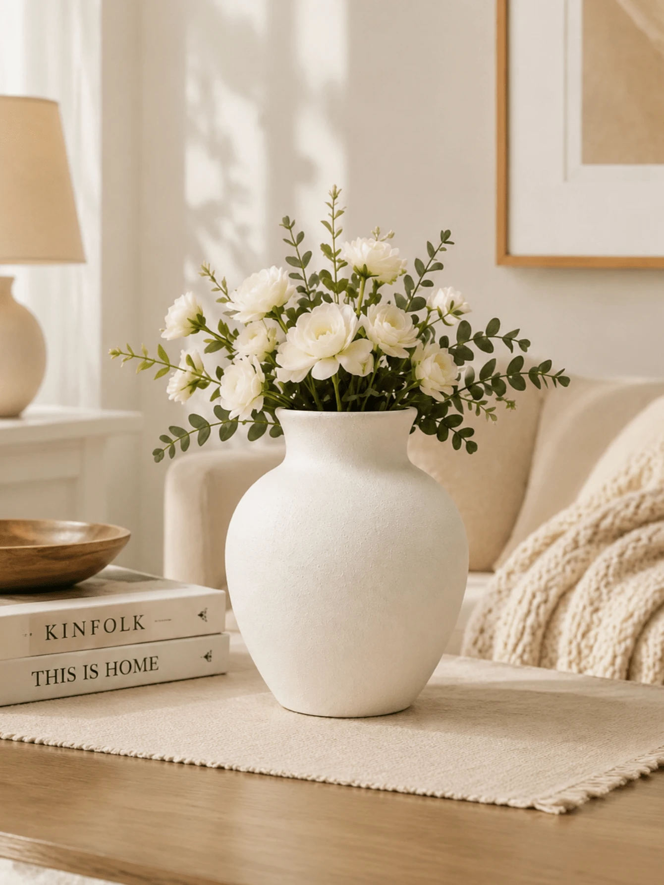 Vintage Ceramic Vase (1pc) - Handmade Round Decorative Vase, Rustic Nostalgic Style, Suitable For Home Gatherings, Kitchen, Living Room, Church, Office And Entryway Decor, Also As Christmas Table Centerpiece - Multicolor - View 1