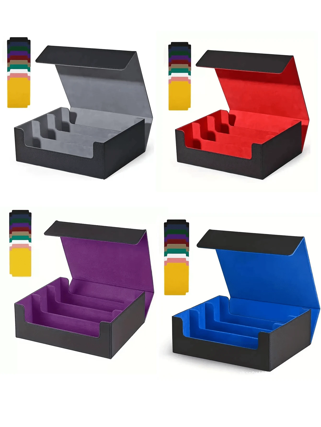 New Color Trading Card Storage Box 1800+ PU Leather Commander Card Box Magnetic Closure Magic Game Card Organizer Birthday Party Holiday Gift - Multicolor - View 1