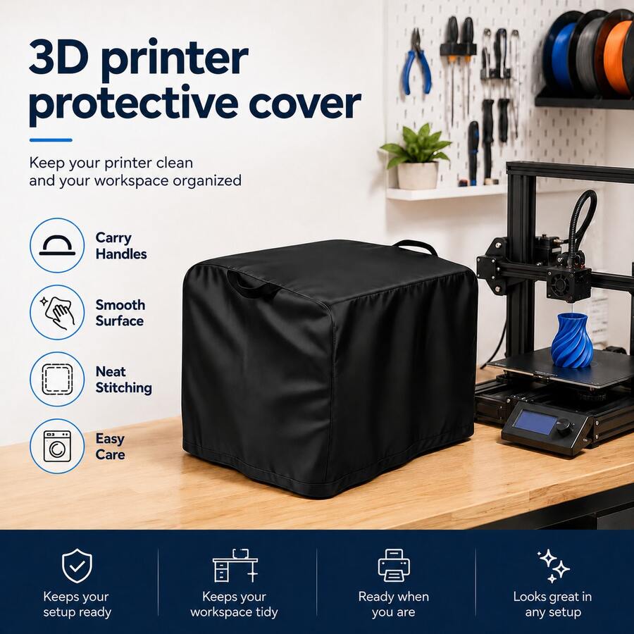 Pelindung Printer 3D - Tersedia 3 Ukuran, 3 Warna (Hitam/Abu-abu/Perak), Kain Oxford 300D Tebal, Bagian Bawah Dilengkapi Tali Serut, Cocok untuk Printer 3D, Hadiah Pesta yang Sempurna untuk Keluarga dan Teman (Hanya Pelindungnya) - A - View 1