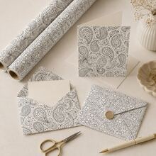 2 Rolls, 5m Each, Black & White Coloring Wrapping Paper Set, Floral Doodle & Paisley Print, Easy-Cut Rectangular Gift Wrapping Paper, Suitable For DIY Coloring, Birthday, Party, Wedding, Craft & All-Season Gift Wrapping - Graffiti Flower - View 9