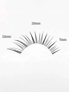 5 Pairs Clear Diagonal Winged False Eyelashes, Wet Tip Natural Realistic Uplifted One-Piece Cartoon Fox-Style Elongated Eye Tail Japanese-Style Clustered Lashes - View 2