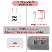 6件組蝴蝶結手機配件 Apple 16/17 Pro Max 手機殼附充電器保護套，相容 iPhone 17 Pro Max 手機殼 16 Pro Max 手機殼 時尚保護殼 + 20W 手機充電器保護套 - 彩色 - 查看 6