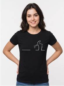 Local Stock, Brand, Balum La Linea Men's T-Shirt - 黑色 - 查看 5