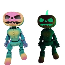 New Halloween Pumpkin Skeleton 3D Printed Jointed Movable Glowing Ornament Decor Model - Multicolor - View 9