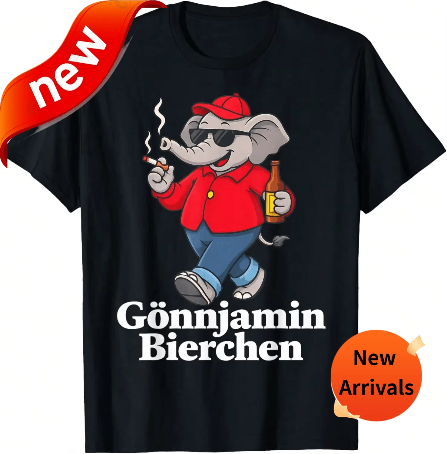 Local Warehouse, Brand, Gönnjamin Bierchen X Benjamin Bierchen Beer Delicious Beer T-Shirt - Black - View 1