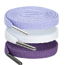 3 Pairs 8mm Flat Shoelaces With Metal Tips, Basic Everyday Replaceable Shoelaces - 3 Pairs - Flat Strap With Metal Head - D001+D642+D624 - View 11
