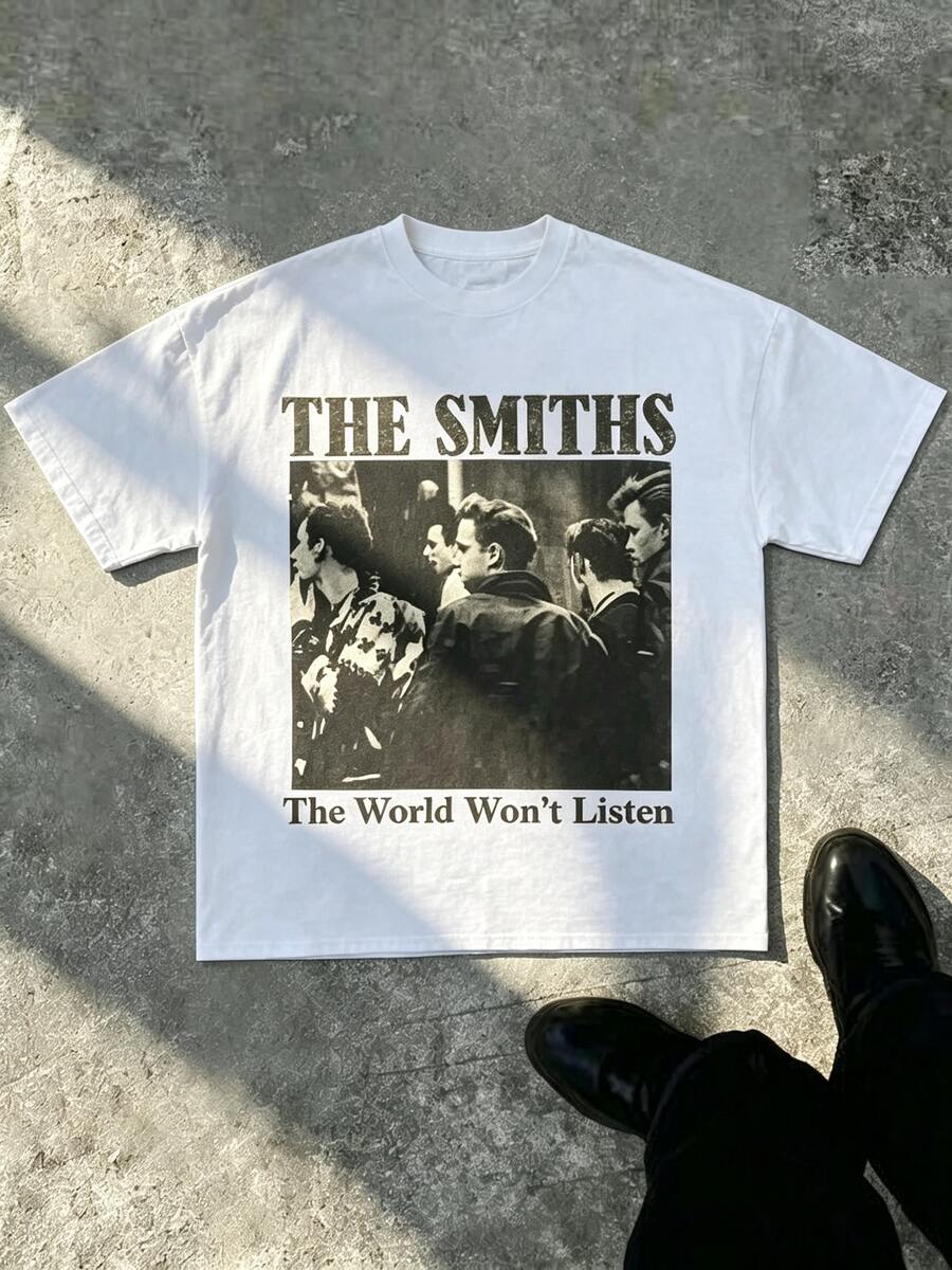 T-shirt vintage The World Won't Listen en coton unisexe, style décontracté streetwear, pour concerts, sorties de rue, voyages et tenues d'aéroport - Blanc - Voir 1