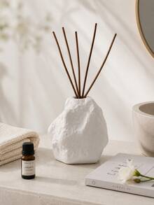 1pc/2pcs Wabi Sabi Asymmetrical Rock-Shaped Reed Diffuser Bottle, Textured Stone Aromatherapy Oil Container, Empty Fragrance Vase, Suitable For Home Bedroom Bathroom Desktop Decor, Minimalist Housewarming Gift - Vintage Stone Aroma Diffuser Bottle - View 9