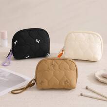 Personalized Small Quilted Toiletry Bag With Contrast Wrist Strap, Fashion Mini Cosmetic Makeup Pouch, Portable Lipstick And Toiletry Organizer - Multicolor - View 8