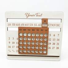 Nuevo Calendario Perpetuo de Madera Calendario de Escritorio Mensual Decoración - Multicolor - Ver 10