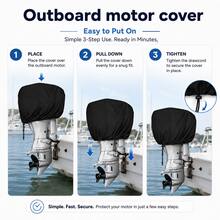 Outboard Motor Cover-6 Sizes Available, 3 Colours(Black/Grey/Blue), Heavyweight 300D Oxford Fabric, The Bottom Features A Drawstring Design, Suitable For 6-250HPoutboard Motor, Electric Outboard Motor(Only The Protective Cover) - View 5