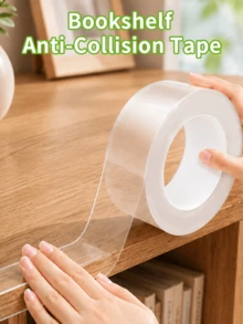 1pc Single-Sided Transparent Nano Tape, Invisible Table Corner Anti-Collision Strip, Baby Safety Furniture Edge Guard, Easy To Cut With No Residue - Transparent - View 3