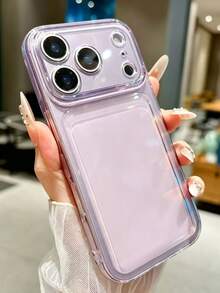 Minimalist 3D Soap-Feel Solid Color Translucent Phone Case, Compatible With IPhone 17 Pro Max 17 Pro 17 16 Pro Max 16 Pro 16 15 14 13 Pro Max, Lens Protection Back Cover - Purple - View 2