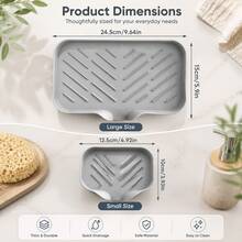 Kitchen Sink Drip Tray Silicone Splash Guard Storage Rack, Creative Dishwashing Sink Sponge Holder, Quick Drainage Keeps Countertop Dry And Tidy - A - View 3