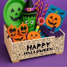 Happy Halloween Wooden Storage Box - Ghost & Spiderweb Pattern Organizer For Remote Controls, Pens & Party Supplies, Spooky Desk Decor For Kids Room & Living Room - Multicolor - View 5