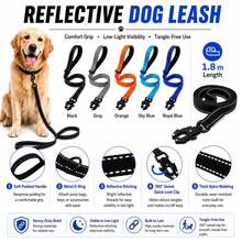 1pc 1.8m Reflective Dog Leash With Dual Padded Handles, 360° Swivel Quick-Lock Clip & D-Ring, Durable Nylon Walking Training Lead For Small, Medium & Large Dogs, 5 Colors - Multicolor - View 7