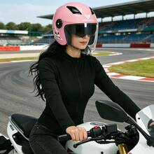 3/4 Dual-Lens Helmet, Reinforced For Impact And Pressure Resistance, Suitable For Motorcycle And Electric Vehicle Riding - B - View 12