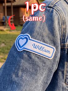 1/3/5/10件可選，心形客製化刺繡姓名標籤，個性化姓名標籤，客製文字標籤，適用於牛仔夾克、牛仔褲、衛衣、背包、帆布托特包姓名徽章，適合返校季、勞動節、節日禮物，可水洗衣物裝飾配件標籤，熨燙貼布 - 多色3 - 查看 23