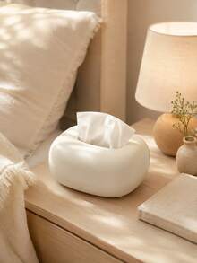 Decorative Tissue Box Cover, Single Modern Resin Napkin Holder With Soft Rounded Design, Stylish Facial Tissue Storage For Bedroom, Living Room, Vanity, Entryway And Home Office - Multicolor - View 4