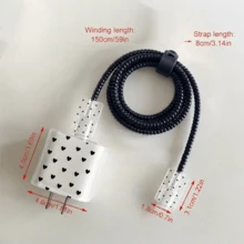 1組小愛心充電器保護殼 + 愛心收納袋，女孩便攜組合套裝，印花愛心保護套兼容Apple 18W/20W PD快充，Ins風小眾禮物 - 時尚黑心+收納包 - 查看 5