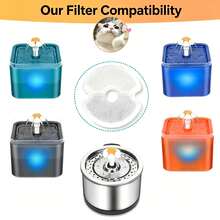 24/12/4pcs Pet Smart Water Fountain Replacement Filter Cartridges, Coconut Shell Activated Carbon Filter, Multi-Layer Filtration Round Filter, Suitable For Automatic Cat & Dog Water Fountain Purifier, Cat Supplies Dog Accessories - Standard Version - View 3