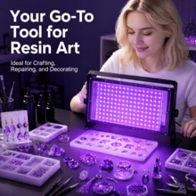 AIICRGB 140LED USB UV Resin Curing Light 395nm LED Lamp For Jewelry Making, Earrings, Pendants, Necklaces, Bracelets, Rings, Brooches, Fast Curing Epoxy Resin Jewelry Casting DIY Craft Tool - Black - View 2