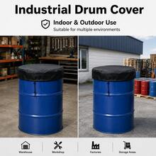Housse de tambour industrielle - Tissu Oxford 300D lourd, le bas présente un design à cordon de serrage (noir), convient aux petits barils bleus, barils de 55 gallons, barils de stockage, barils ronds, barils en plastique ronds. Extérieur, cour (seulement la housse de protection) - Voir 5