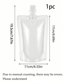 1/5/10/20個可重複使用飲料袋，300ml防漏直立式果汁袋，透明可補充飲料儲存袋，適用於咖啡、奶昔、牛奶、冷熱飲，戶外旅行便攜飲料容器 - 彩色 - 查看 15