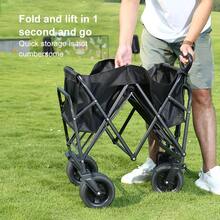 可折疊田徑設備推車 | 大容量露營露營車 | 可折疊多功能戶外推車 | 300kg承重能力，大容量可調節，適用於田徑/露營 - A - 查看 5