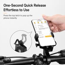 Upgraded Aluminum Alloy Automatic Locking Phone Mount, 1-Second Quick Release, 360° Rotation, Anti-Vibration And Anti-Drop, Universal For Motorcycle And Bicycle - Multicolor - View 2