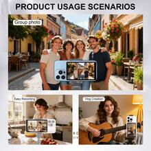 Pantalla de monitor para selfie compatible con iPhone y Android, monitor inalámbrico magnético para cámara trasera de vlog, alcance de 20m, adecuado para transmisiones en vivo en plataformas de redes sociales, creación de contenido, monitor de selfie para vlog, pantalla de 3.97 pulgadas, funda protectora magnética, pantalla de fotografía - Multicolor - Ver 3