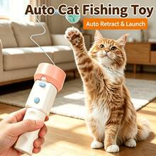 Electric Cat Teaser Toy With Automatic Retractable Fur Ball Launcher, Hands-Free Interactive Toy For Indoor Cats, Automatic Fur Ball Recovery, Boredom Relief Toy For Kittens And Adult Cats, Pet Toy - View 7