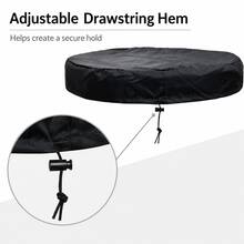 Housse de tambour industrielle - Tissu Oxford 300D lourd, le bas présente un design à cordon de serrage (noir), convient aux petits barils bleus, barils de 55 gallons, barils de stockage, barils ronds, barils en plastique ronds. Extérieur, cour (seulement la housse de protection) - Voir 4