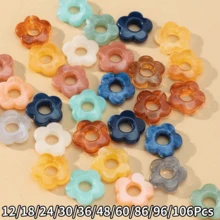 12/18/24/30/36/48/60/86/96/106Pcs Hollow Flower Spacer Beads, Large Hole Loose Beads Decorative Beads, Suitable For DIY Bracelets, Necklaces, Keychains/Phone Chains Pendant And Other Handmade Crafts Accessories (Random Color) - Multicolor - View 13