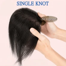 Remy Human Hair Hair Topper For Women, 8x10cm Lace Base Clip-In Straight Hairpiece, 10 Inch Natural Scalp Top Hair Extension For Thinning Hair - Multicolor - View 6