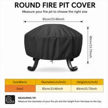 Round Fire Pit Cover - 5 Sizes Available, Heavy Duty 300D Oxford Fabric, Drawstring Design Bottom (Black), Suitable For Fire Pit, Propane Fire Pit, Perfect Holiday Party Gift For Family And Friends (Cover Only) - View 8