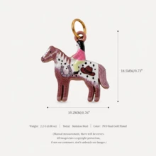 1pc New Animal Pendant, Exquisite Cartoon Style, 18K Gold PVD Plated 316 Stainless Steel Material, Waterproof And Fade-Resistant, Suitable For DIY Creative Necklace, Bracelet, Earrings, Bag Chain, Keychain, Waterproof And Sweat-Resistant, Suitable For Daily Casual Wear - Multicolor - View 13